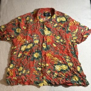 Jams World Shirt Mens XL Hawaiian Floral Rayon Limited Edition Folk Flower Print